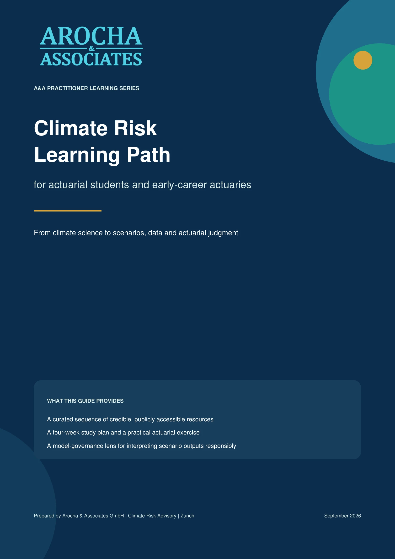 Cover of the A&A Climate Risk Learning Path